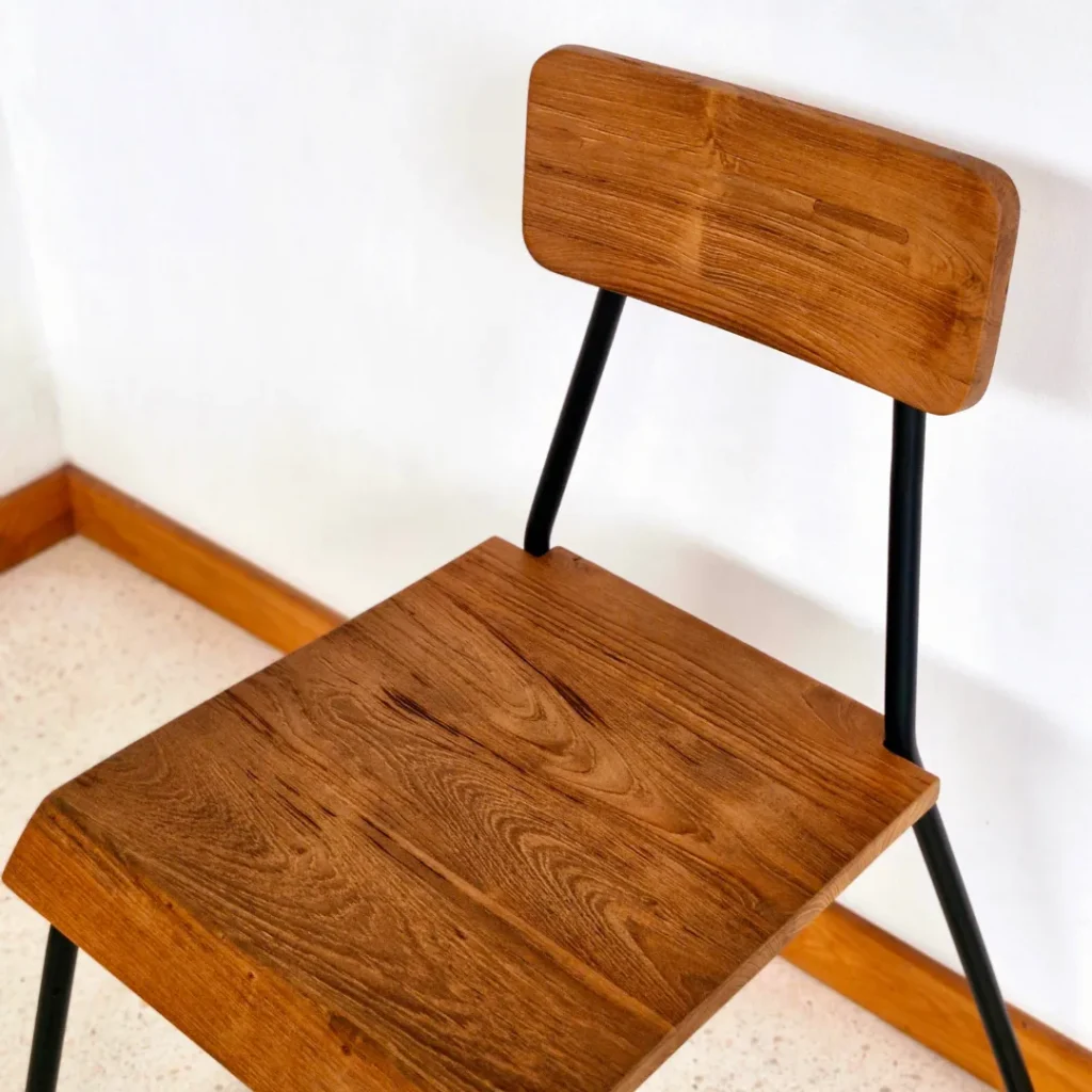Kursi Kayu Minimalis Premium Coklat Solid - Detail 3