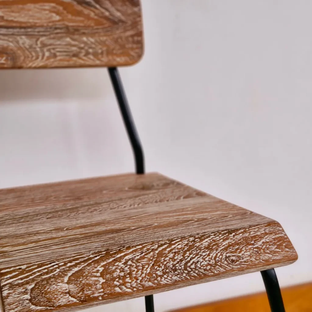 Kursi Kayu Minimalis Premium Coklat Putih - Detail 2