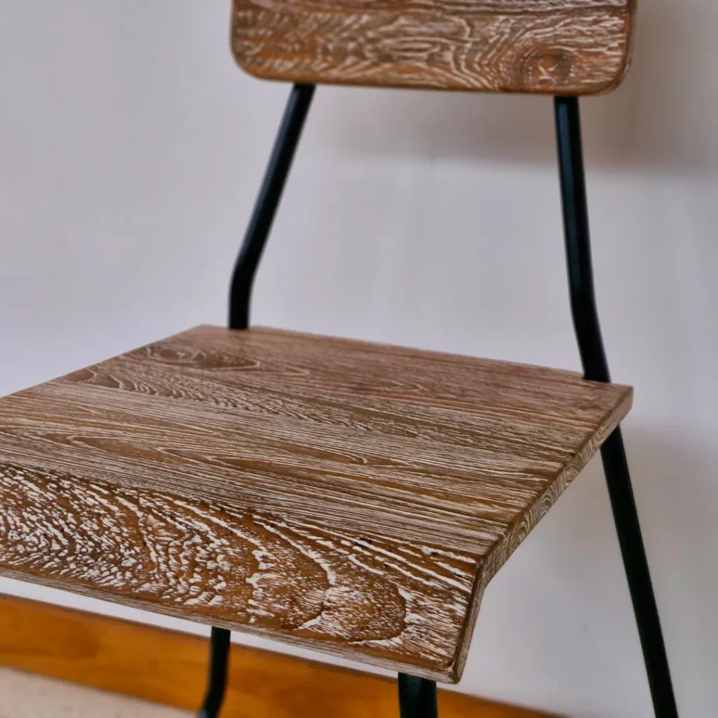 Kursi Kayu Minimalis Premium Coklat Putih - Detail 1