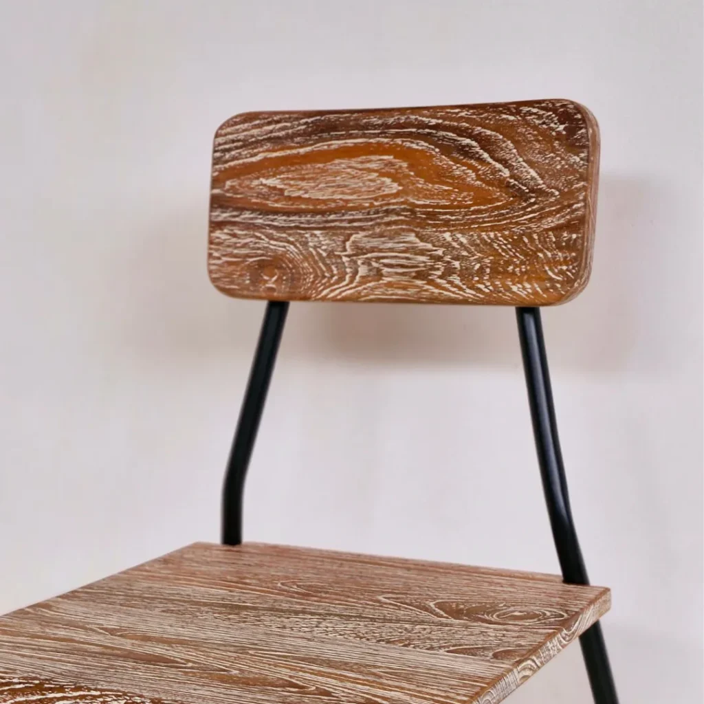 Kursi Kayu Minimalis Premium Coklat Putih