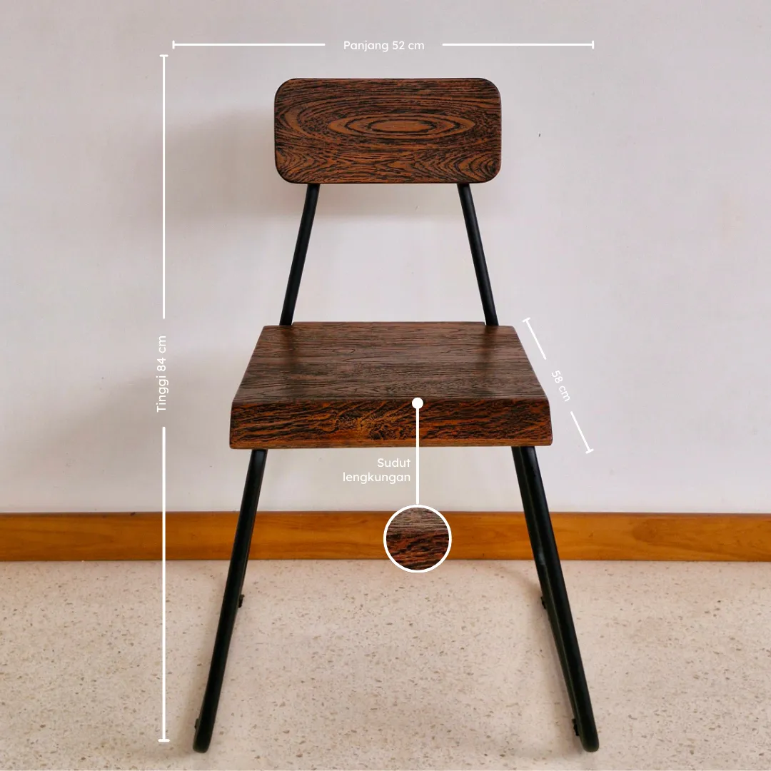 Kursi Minimalis Finishing Hitam - ukuran_converted