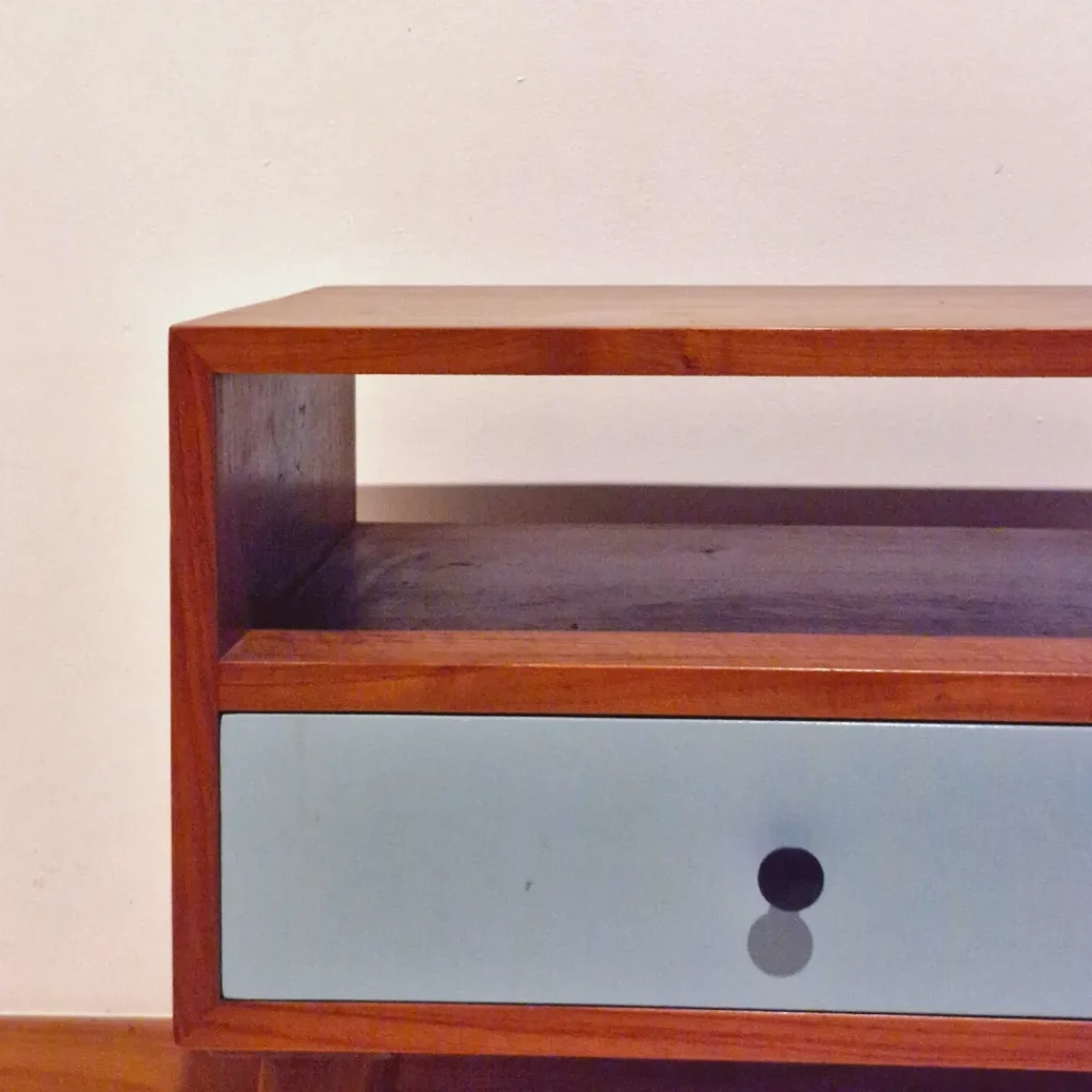Meja Lampu Retro Dengan 1 Laci Jati Premium - Detail 3