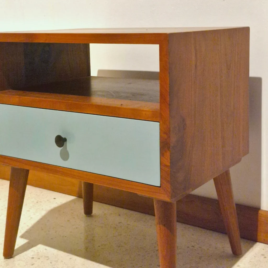 Meja Lampu Retro Dengan 1 Laci Jati Premium - Detail 2