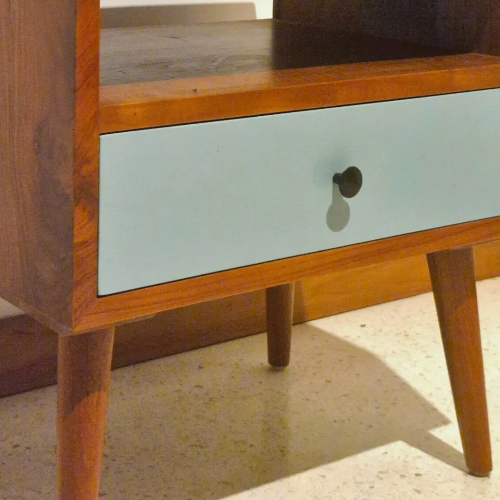 Meja Lampu Retro Dengan 1 Laci Jati Premium - Detail 1