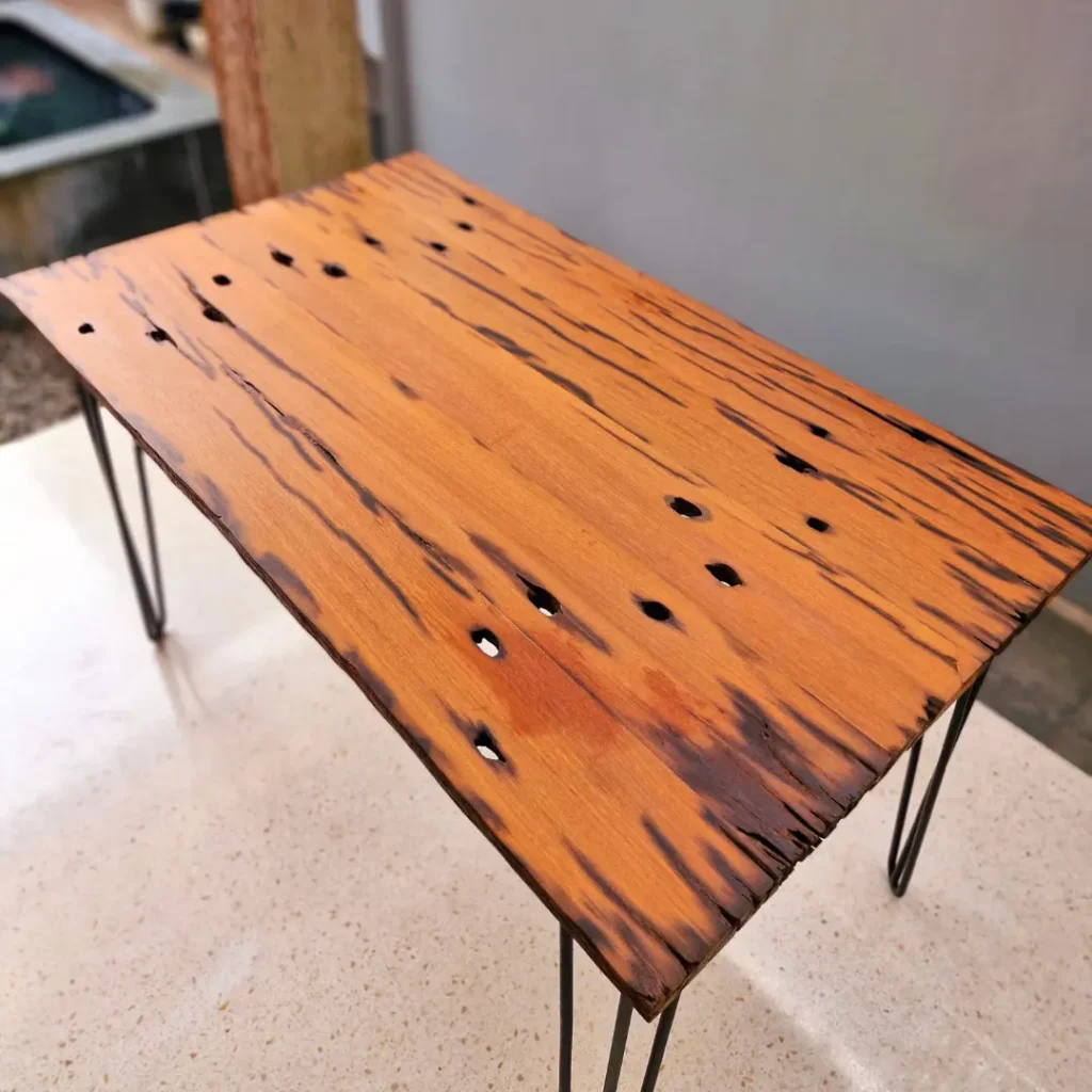 Top Table Kayu Lawasan Bantalan Rel Daleman Premium - Detail 1