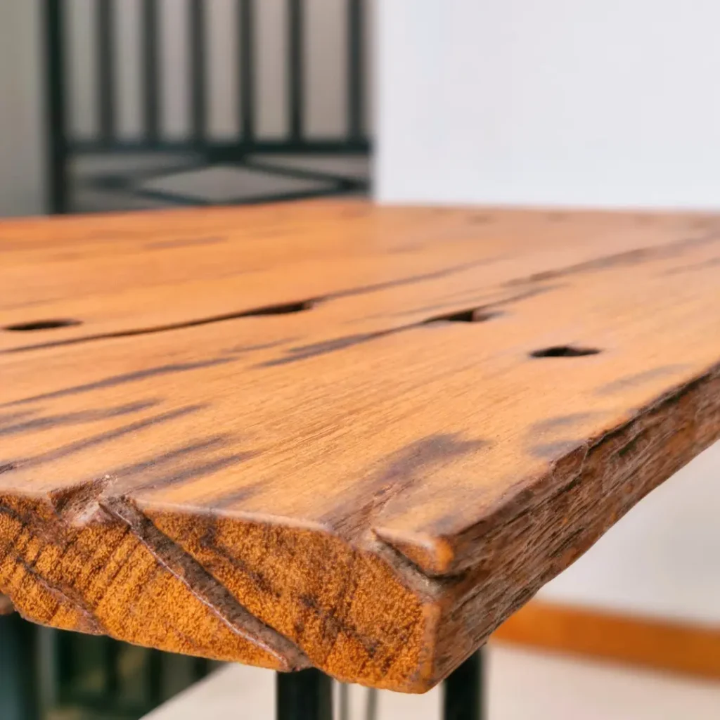 Top Table Kayu Lawasan Bantalan Rel Daleman Premium - Detail 2