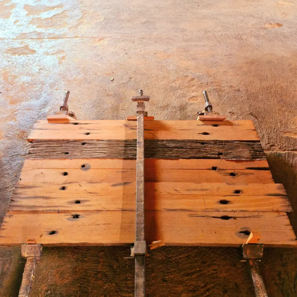 Top Table Kayu Lawasan Bantalan Rel Daleman Premium - Detail 5
