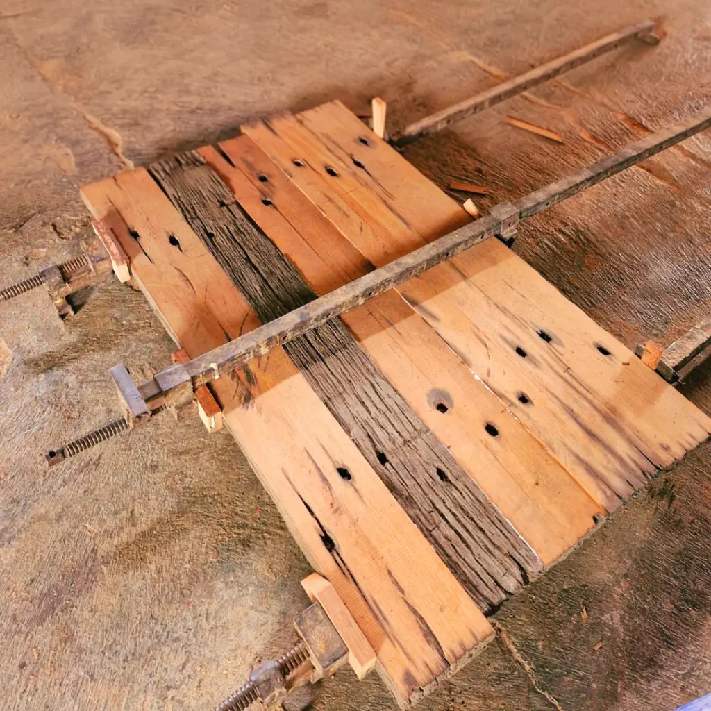 Top Table Kayu Lawasan Bantalan Rel Daleman Premium - Detail 3