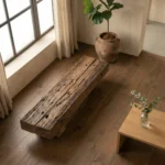 Bangku Kayu Bantalan Rel Ukuran 200-210 x 47-50 x 30-40 cm