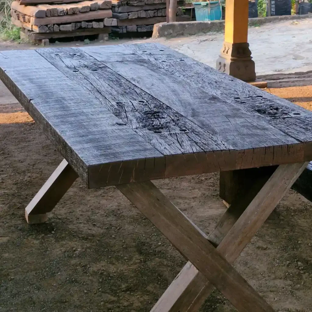 Meja Rustic Kayu Merbau Lawasan