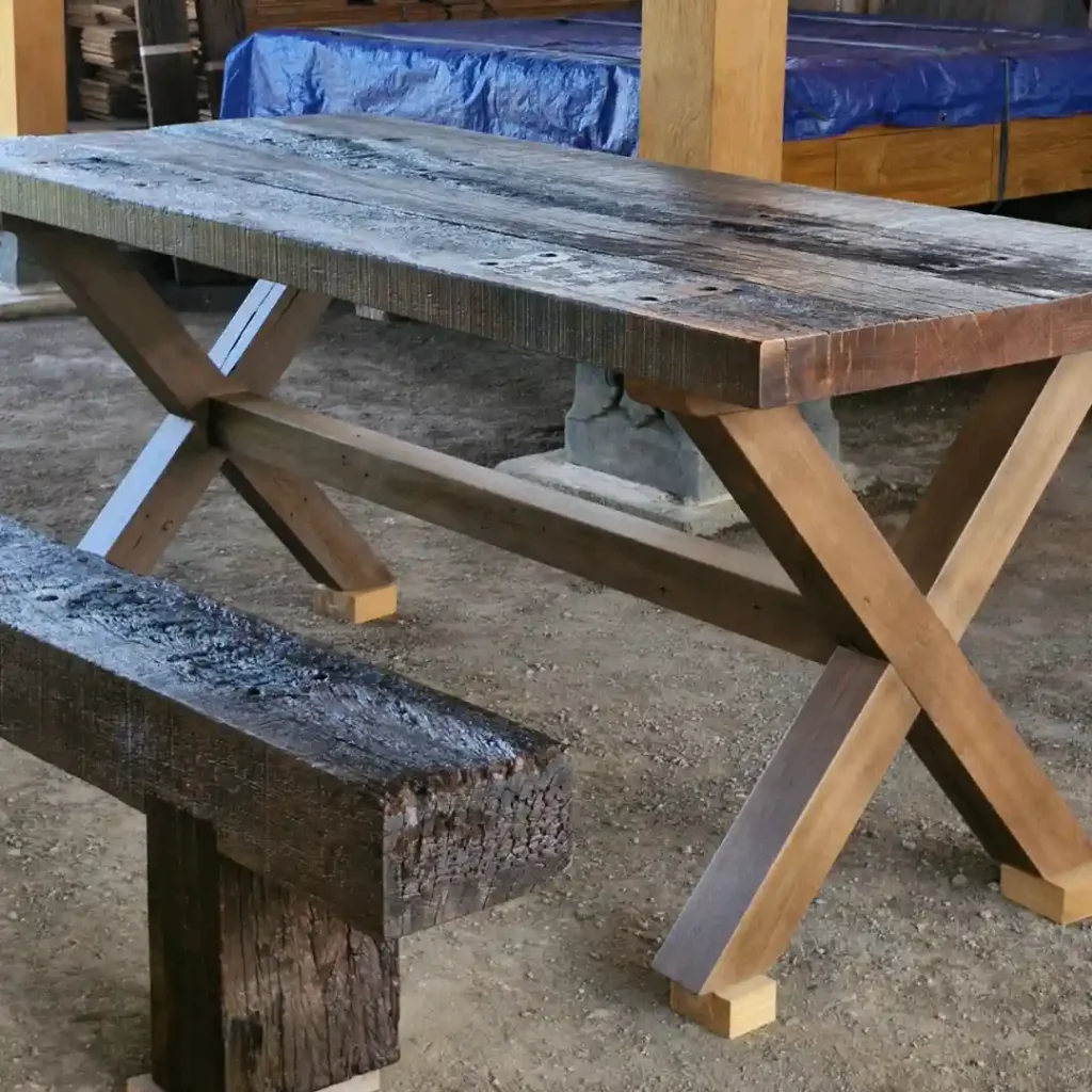 Meja Rustic Kayu Merbau Lawasan