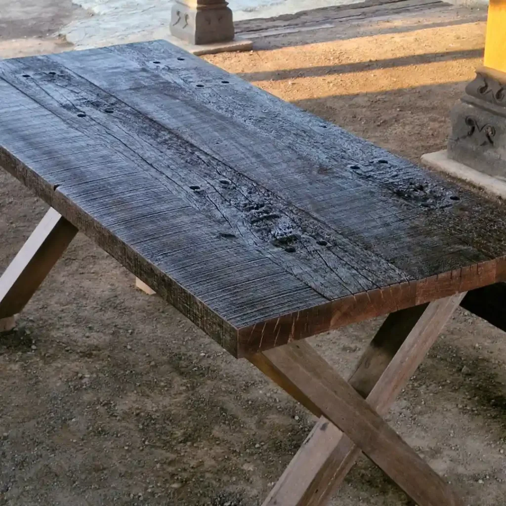 Meja Rustic Kayu Merbau Lawasan